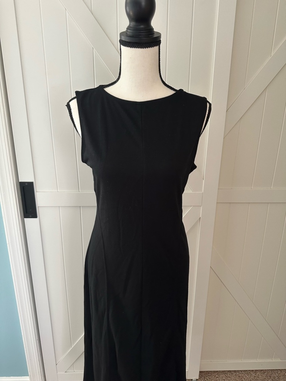 A New Day Black Sleeveless Midi Dress Size Small Minimalist Career Capsule - Picture 2 of 6